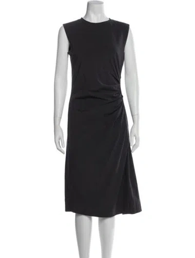 Pre-owned Brunello Cucinelli Crew Neck Midi Length Dress In Gray