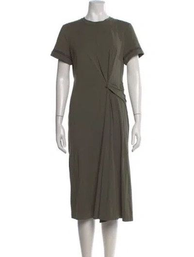 Pre-owned Brunello Cucinelli Crew Neck Midi Length Dress In Green