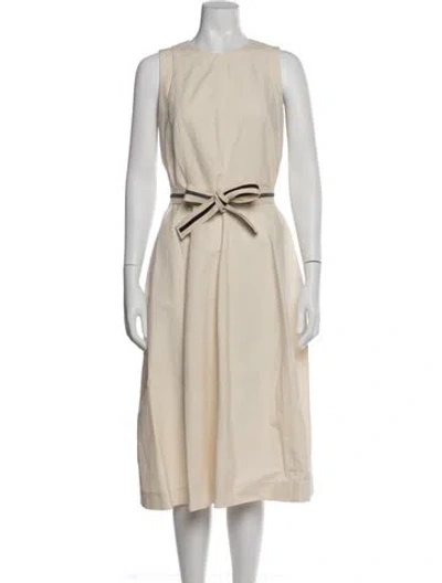 Pre-owned Brunello Cucinelli Crew Neck Midi Length Dress In Neutral