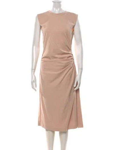 Pre-owned Brunello Cucinelli Crew Neck Midi Length Dress In Neutrals