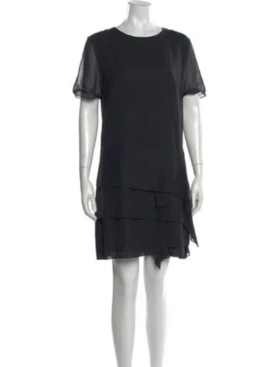 Pre-owned Brunello Cucinelli Crew Neck Mini Dress In Black