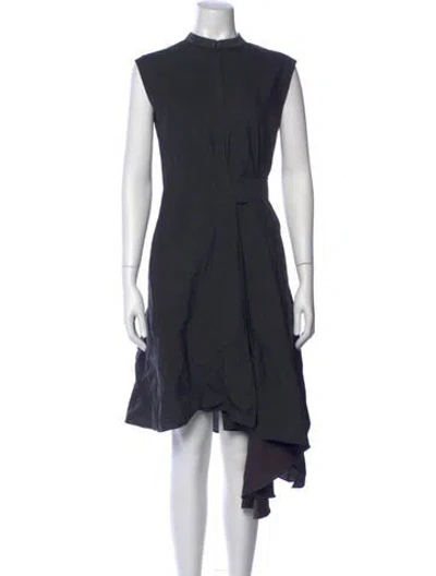 Pre-owned Brunello Cucinelli Crew Neck Mini Dress In Blue