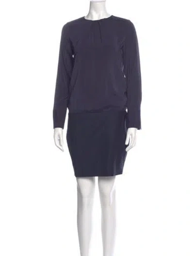 Pre-owned Brunello Cucinelli Crew Neck Mini Dress In Blue