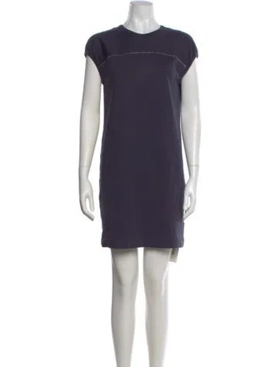 Pre-owned Brunello Cucinelli Crew Neck Mini Dress In Blue