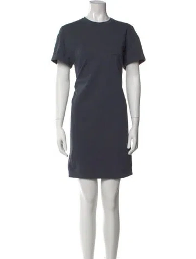 Pre-owned Brunello Cucinelli Crew Neck Mini Dress In Blue
