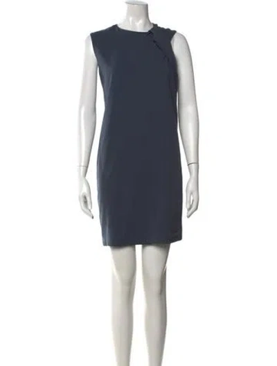 Pre-owned Brunello Cucinelli Crew Neck Mini Dress In Blue