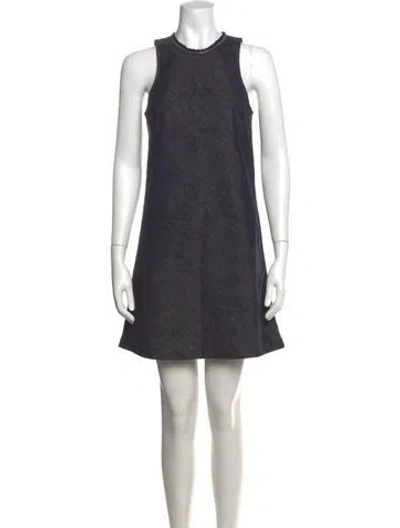 Pre-owned Brunello Cucinelli Crew Neck Mini Dress In Blue