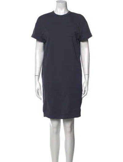 Pre-owned Brunello Cucinelli Crew Neck Mini Dress In Blue