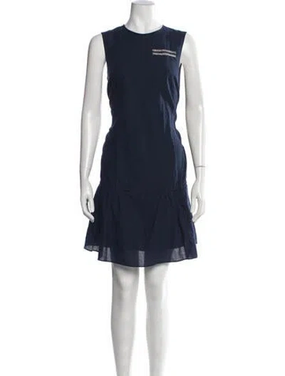 Pre-owned Brunello Cucinelli Crew Neck Mini Dress In Blue