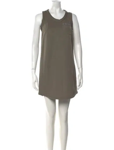 Pre-owned Brunello Cucinelli Crew Neck Mini Dress In Brown/neutrals