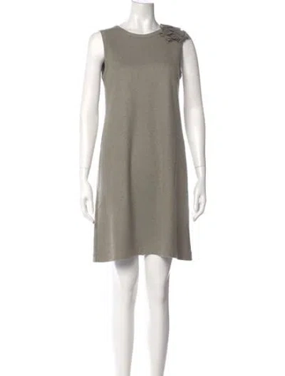 Pre-owned Brunello Cucinelli Crew Neck Mini Dress In Gray