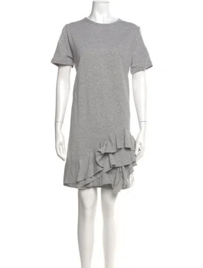 Pre-owned Brunello Cucinelli Crew Neck Mini Dress In Gray