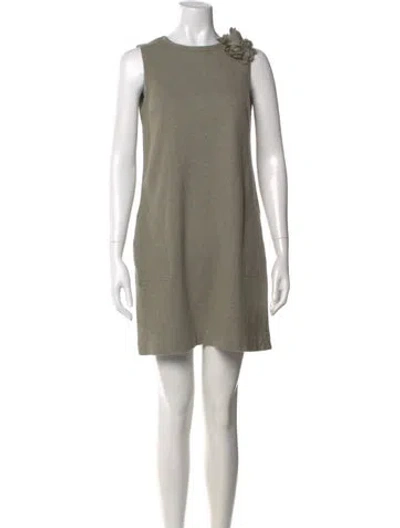 Pre-owned Brunello Cucinelli Crew Neck Mini Dress In Gray
