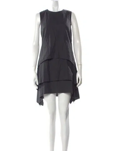 Pre-owned Brunello Cucinelli Crew Neck Mini Dress In Gray