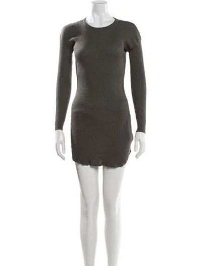 Pre-owned Brunello Cucinelli Crew Neck Mini Dress In Gray