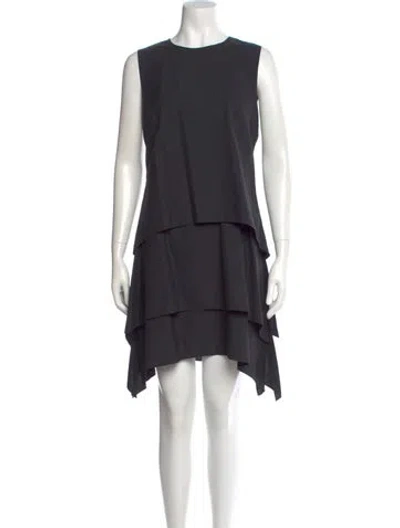 Pre-owned Brunello Cucinelli Crew Neck Mini Dress In Gray