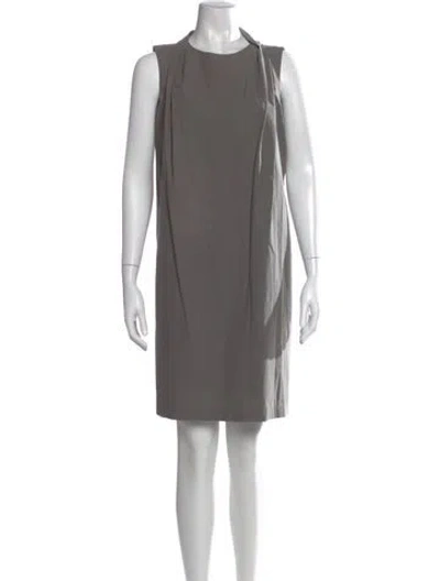 Pre-owned Brunello Cucinelli Crew Neck Mini Dress In Gray