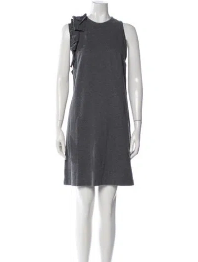 Pre-owned Brunello Cucinelli Crew Neck Mini Dress In Gray