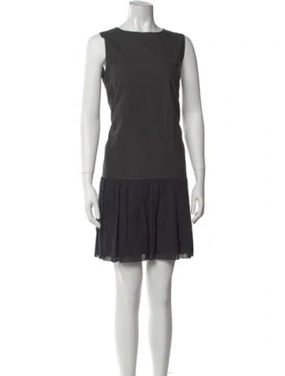 Pre-owned Brunello Cucinelli Crew Neck Mini Dress In Gray