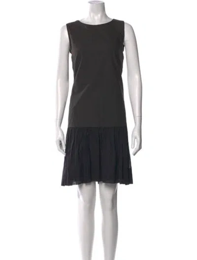 Pre-owned Brunello Cucinelli Crew Neck Mini Dress In Gray