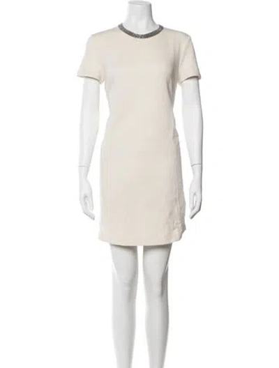 Pre-owned Brunello Cucinelli Crew Neck Mini Dress In Multi