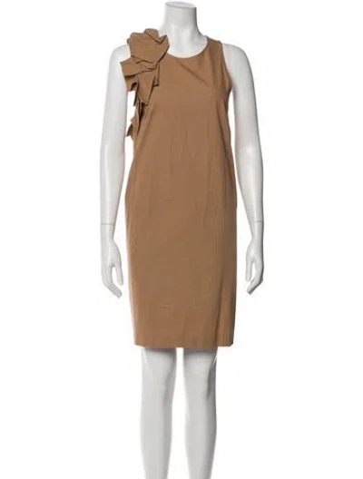 Pre-owned Brunello Cucinelli Crew Neck Mini Dress In Neutral