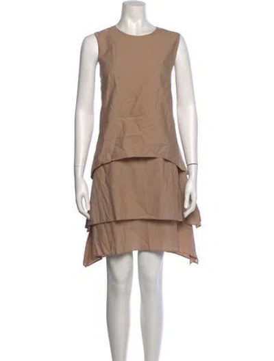 Pre-owned Brunello Cucinelli Crew Neck Mini Dress In Neutral