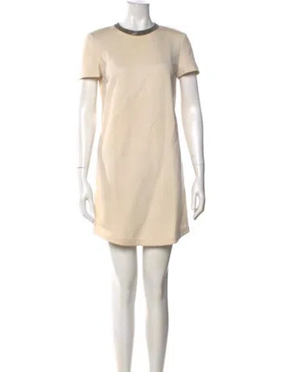 Pre-owned Brunello Cucinelli Crew Neck Mini Dress In Neutral