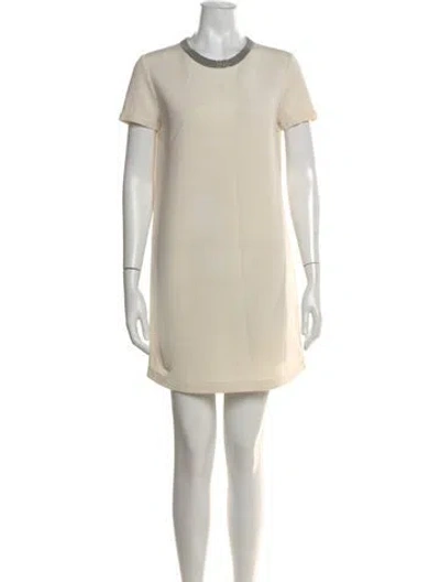 Pre-owned Brunello Cucinelli Crew Neck Mini Dress In Neutral