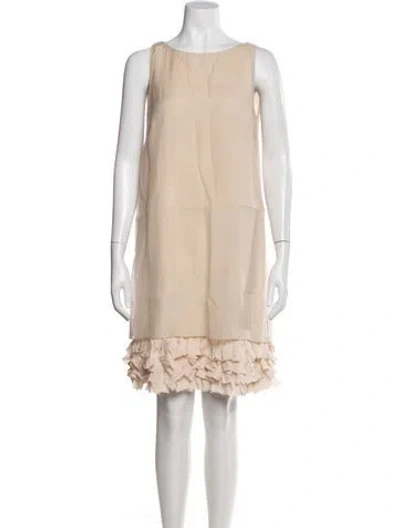 Pre-owned Brunello Cucinelli Crew Neck Mini Dress In Neutral
