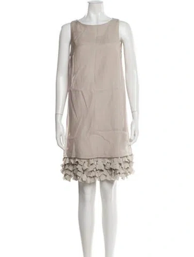 Pre-owned Brunello Cucinelli Crew Neck Mini Dress In Neutral