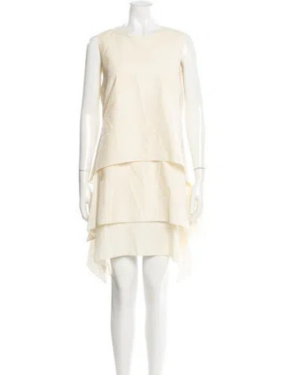 Pre-owned Brunello Cucinelli Crew Neck Mini Dress In Neutral