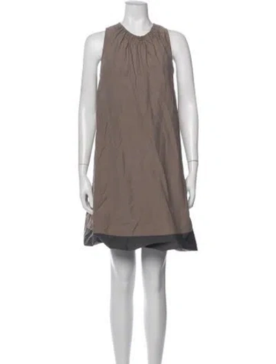 Pre-owned Brunello Cucinelli Crew Neck Mini Dress In Neutral