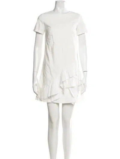 Pre-owned Brunello Cucinelli Crew Neck Mini Dress In Neutrals