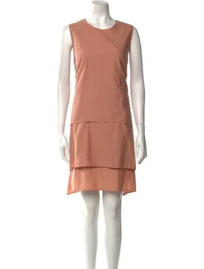 Pre-owned Brunello Cucinelli Crew Neck Mini Dress In Orange