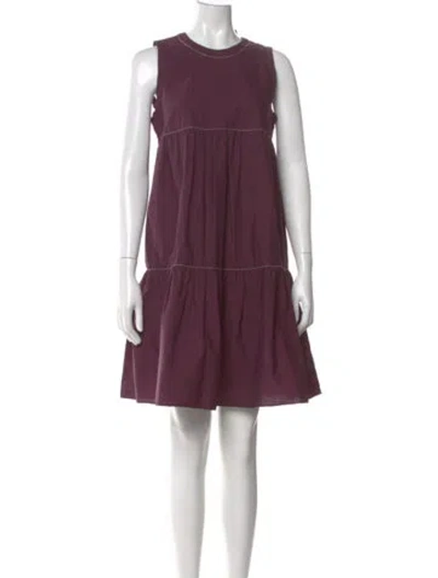 Pre-owned Brunello Cucinelli Crew Neck Mini Dress In Purple