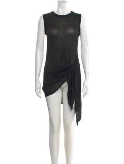 Pre-owned Brunello Cucinelli Crew Neck Mini Dress W/ Tags In Black