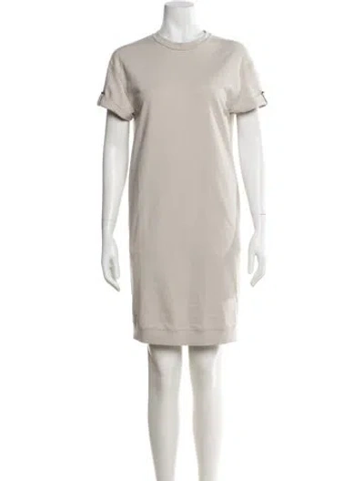 Pre-owned Brunello Cucinelli Crew Neck Mini Dress W/ Tags In Neutral