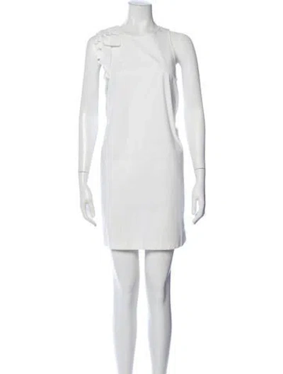 Pre-owned Brunello Cucinelli Crew Neck Mini Dress In White