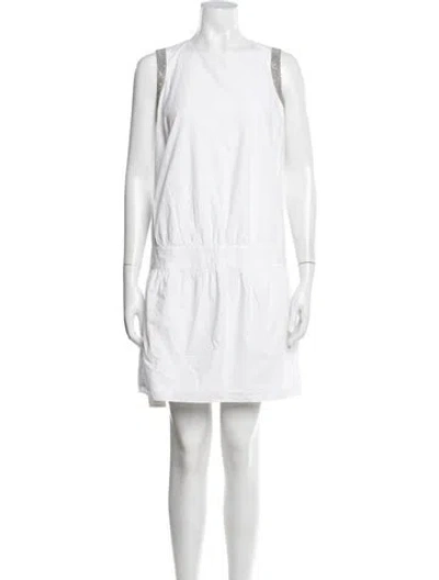 Pre-owned Brunello Cucinelli Crew Neck Mini Dress In White