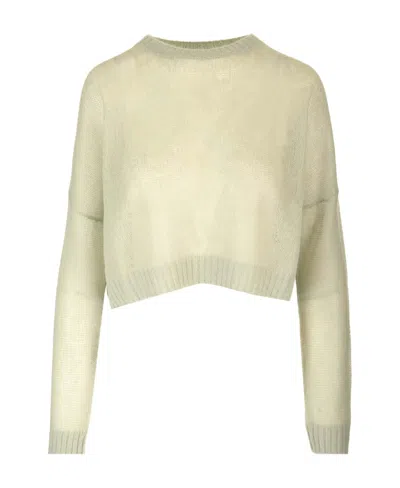 Brunello Cucinelli Crew-neck Open-knit Jumper In Green