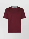 Brunello Cucinelli Crew Neck Plain Design Short Sleeves In Burgundy