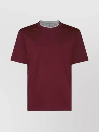 BRUNELLO CUCINELLI CREW NECK PLAIN DESIGN SHORT SLEEVES