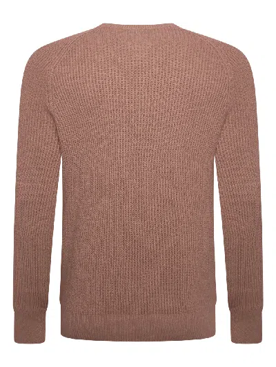Brunello Cucinelli Crew Neck Rib Sweater Beige