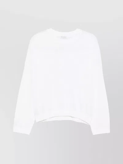 Brunello Cucinelli Crew Neck Sequined Knit Sweater In White