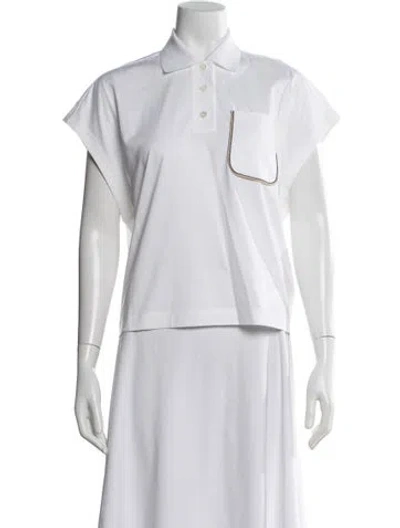 Pre-owned Brunello Cucinelli Crew Neck Short Sleeve Polo W/ Tags In White