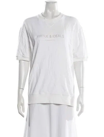 Pre-owned Brunello Cucinelli Crew Neck Short Sleeve Sweatshirt In White