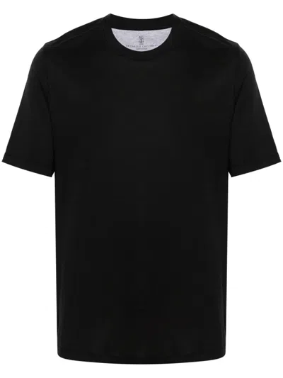 Brunello Cucinelli Crew-neck Short-sleeve T-shirt In Black
