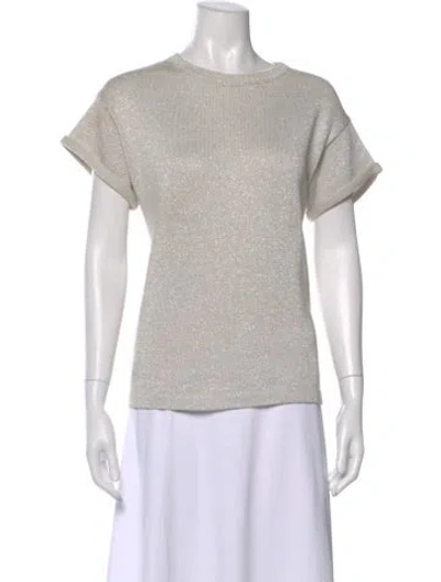 Pre-owned Brunello Cucinelli Crew Neck Short Sleeve Top In Neutral