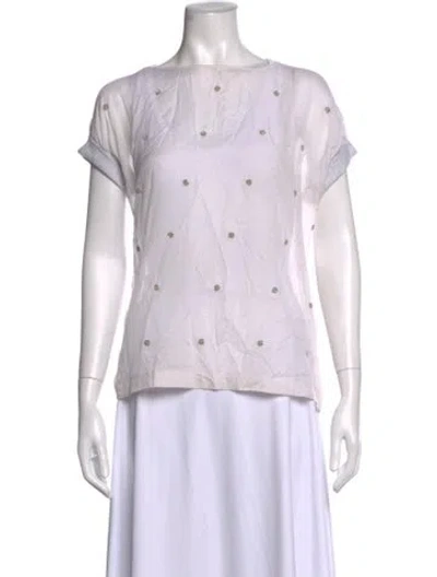 Pre-owned Brunello Cucinelli Crew Neck Short Sleeve Top In Neutrals